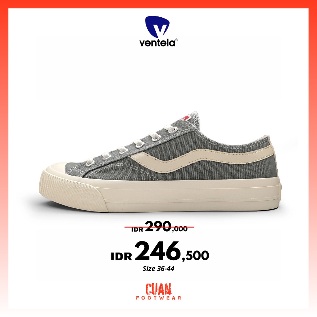 Sepatu Sneakers Ventela Original Public Grey Low Cut Size 36-44 Pria Wanita