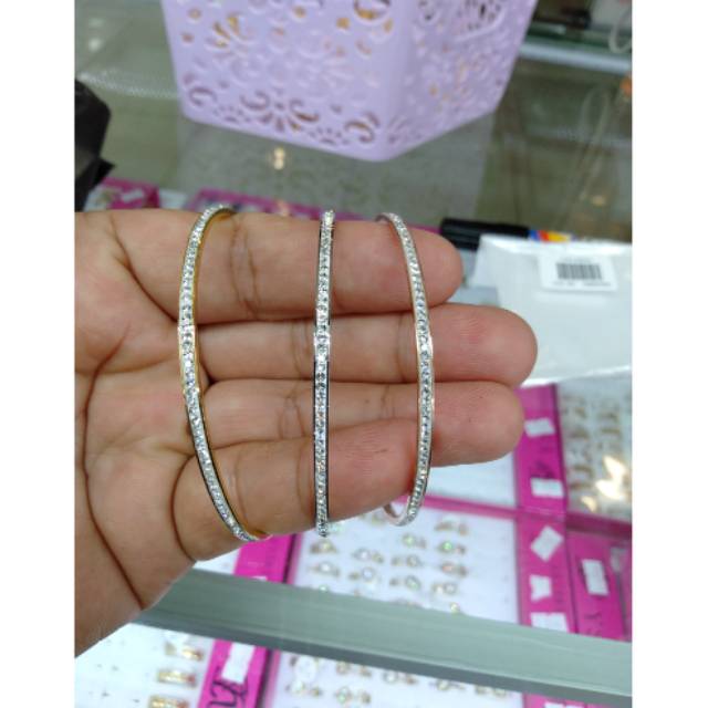 Gelang wanita Permata Full Titanium keroncong 3 Fess