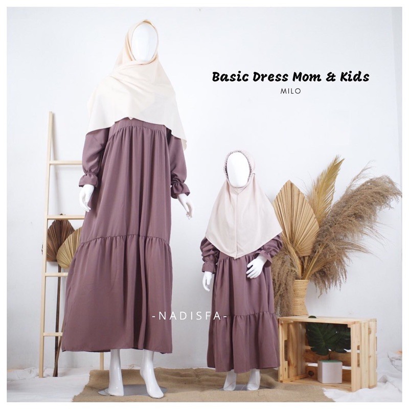 MINI BASIC DRESS ANAK BISA COUPLE DENGAN IBU