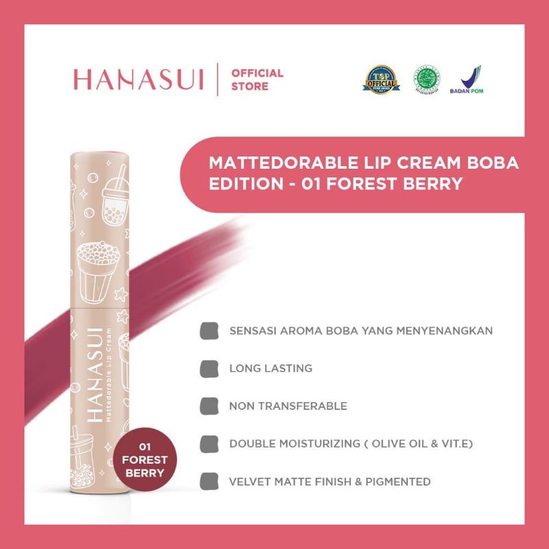 HANASUI LIP CREAM BOBA EDITION MATTEDORABLE