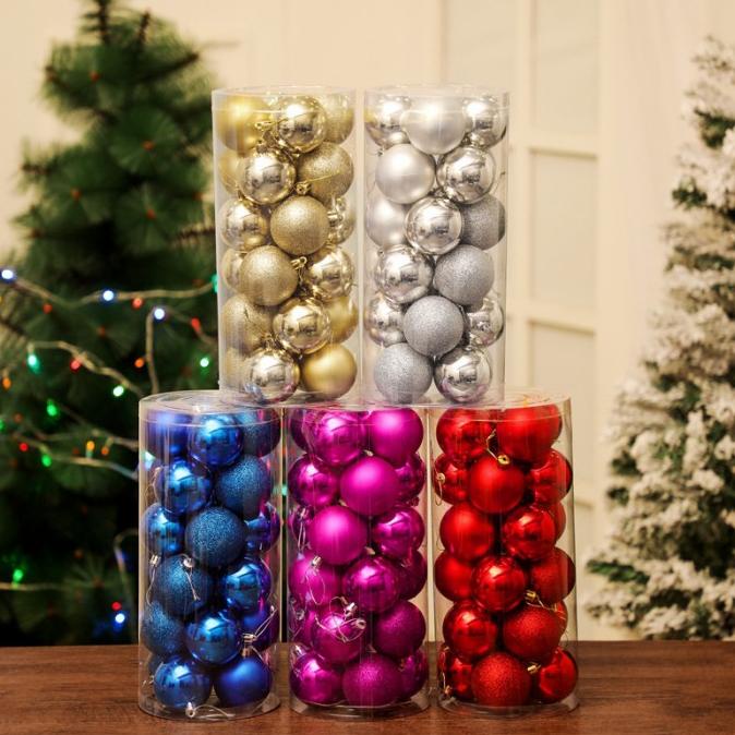 

Bola Natal 4 cm Tabung Dekorasi Pohon Natal Murah Hiasan Gold Merah