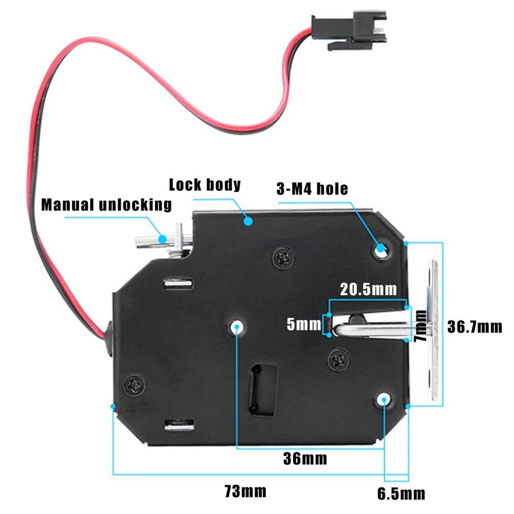 Solenoid Door Lock Electric DC 12V 2A Solenoid Jendela Pintu Lemari RFID