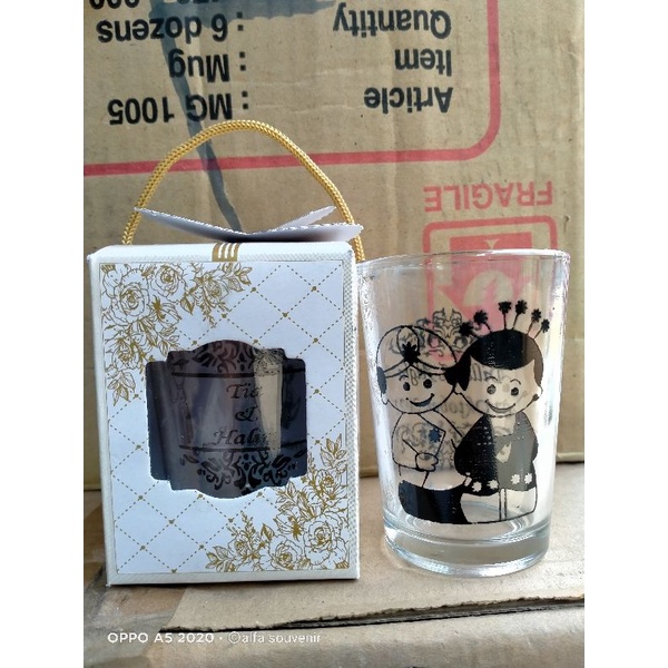 gelas jamu+box/souvenir gelas jamu kemas box/souvenir gelas jamu bungkus box