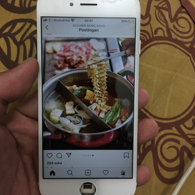 Lcd iphone 6s original copotan hitam dan putih