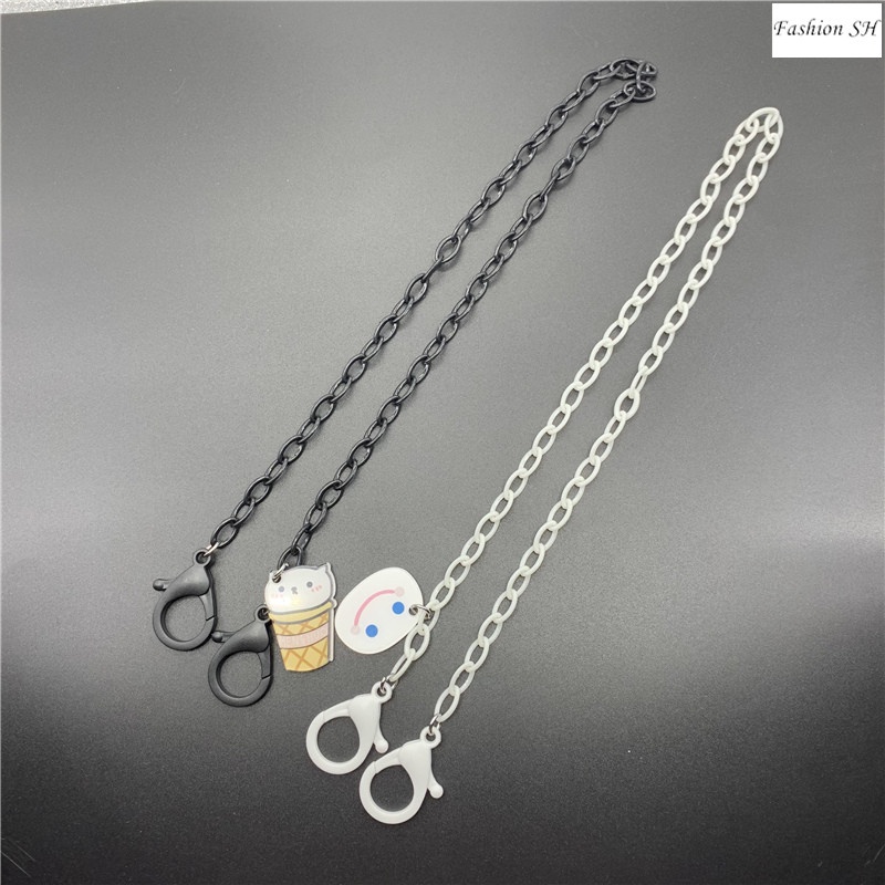 Kalung Rantai Dengan Liontin Topeng Lucu Bahan Akrilik Anti Hilang Untuk Wanita M60056