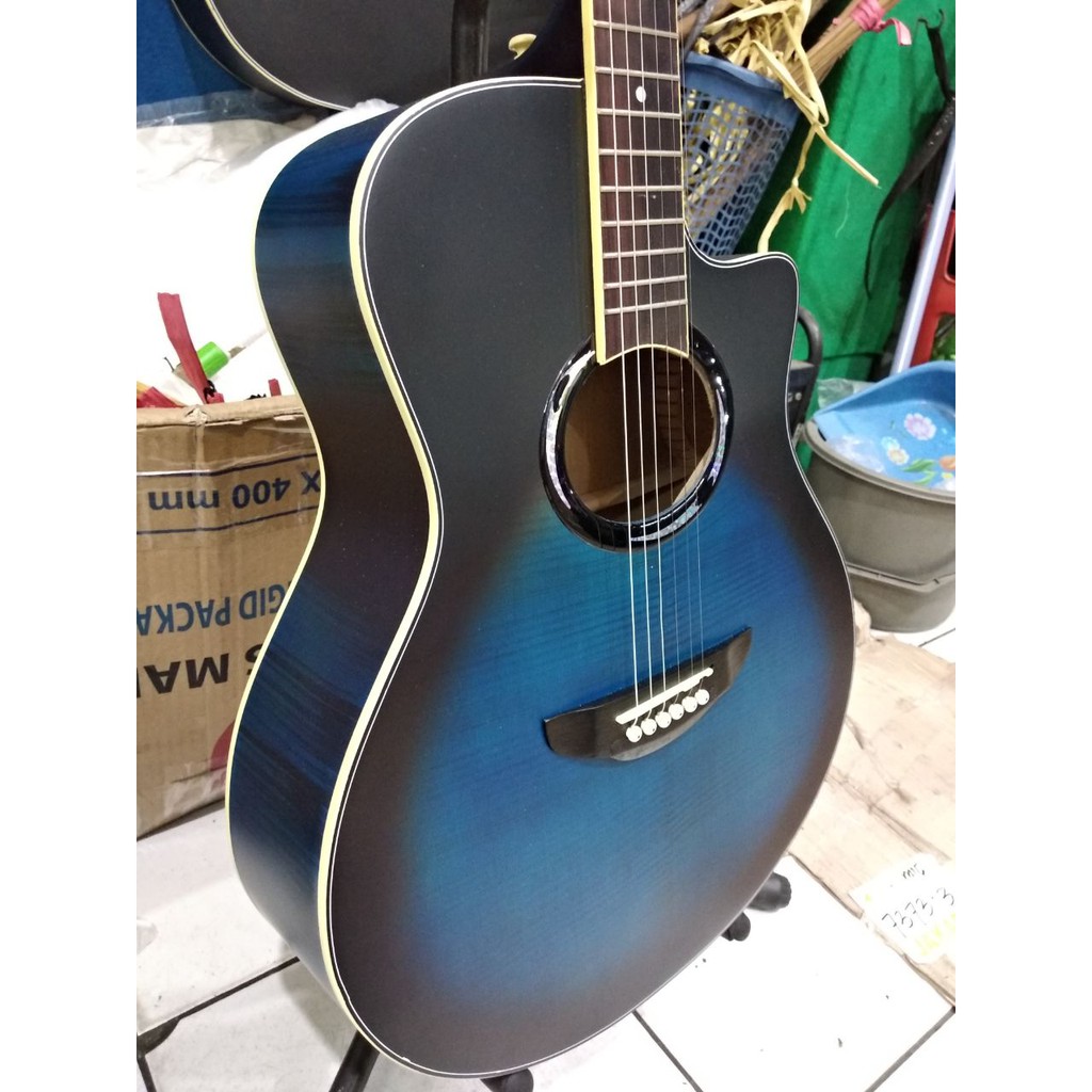 Gitar Akustik Merk Yamaha Tipe APX 500 Warna Sunburst Biru Trusrod Murah Jakarta