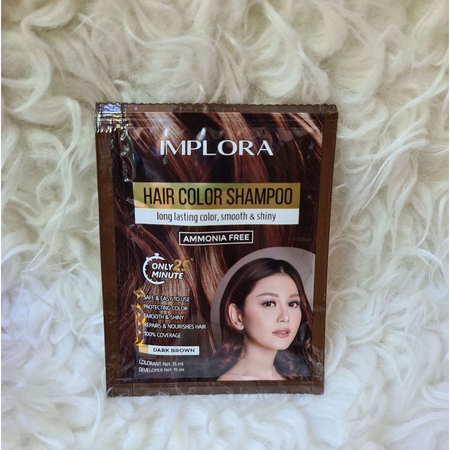 IMPLORA - hair color shampoo pewarna rambut alami sampo tahan lama ok