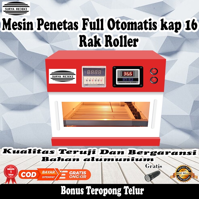 mesin penetas telur otomatis / mesin tetas telur full otomatis kapasitas 16 telur roller