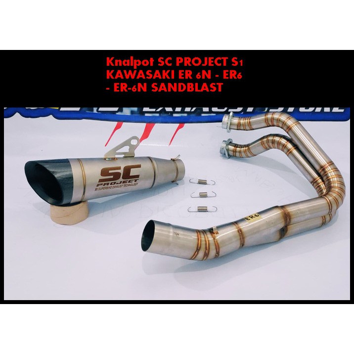 Knalpot SC PROJECT S1 KAWASAKI ER 6N - ER6 - ER-6N SANDBLAST