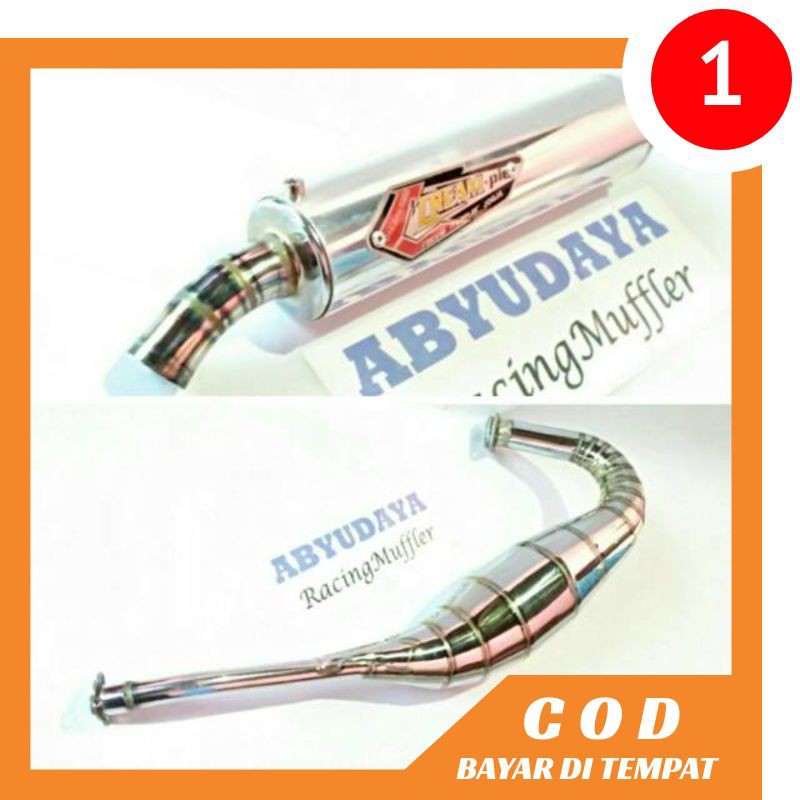 Knalpot racing creampie chrome for ninja 150 R dan RR ninja 2 tak ninja