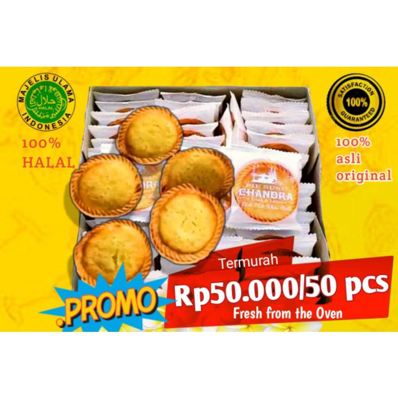 PIE SUSU CHANDRA ISI 50 PCS (PROMO) rasa original.Pie susu Bali.