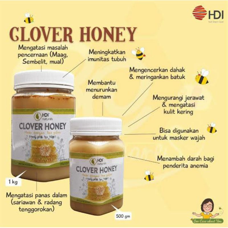Madu HDI Clover Honey 500 gr - Clover Honey HDI 500gr