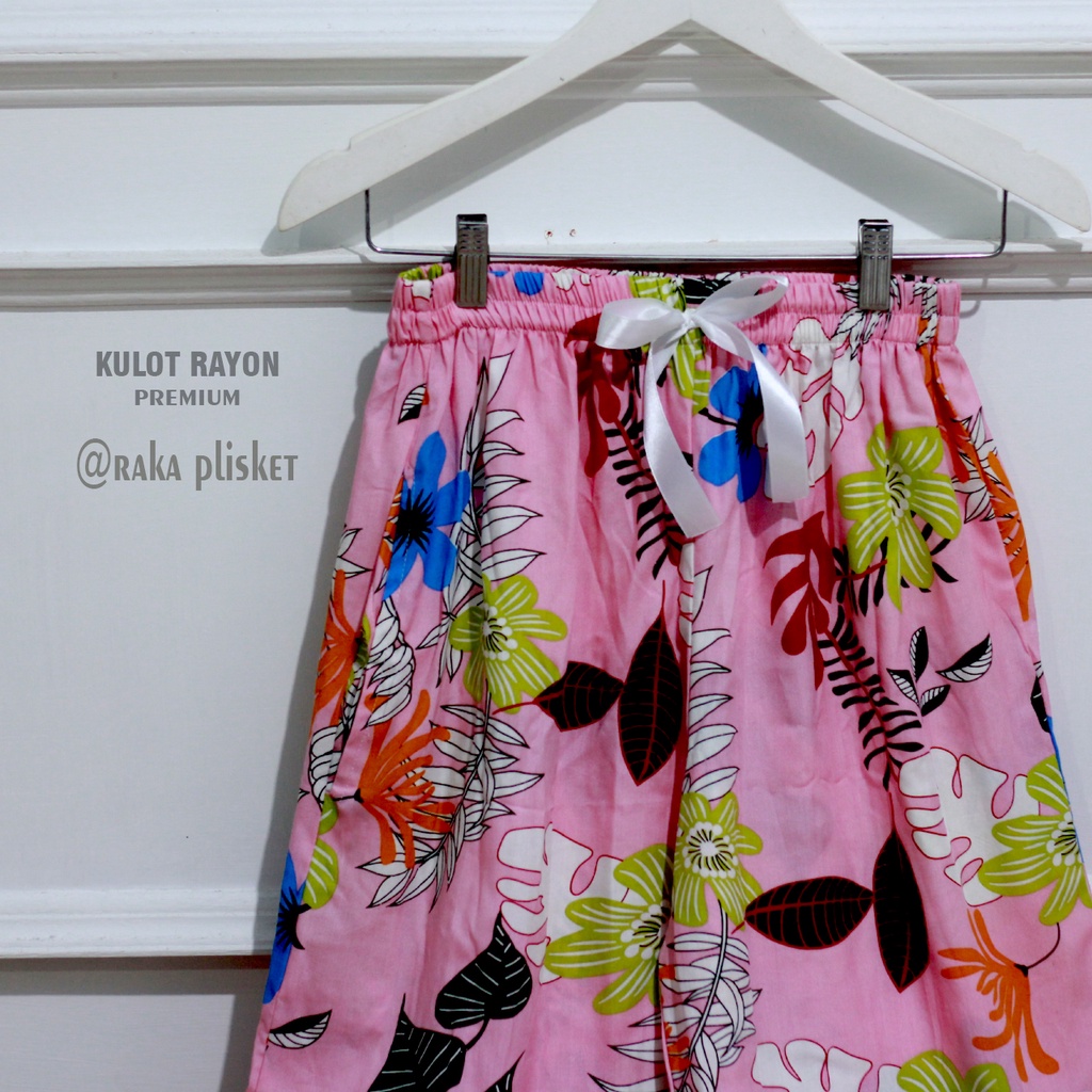 Celana Kulot Rayon Motif celana Wanita Loose Cullote Pants Homewear