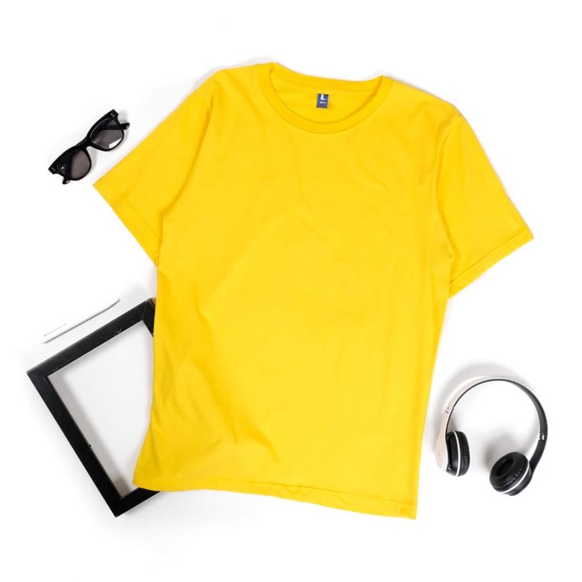 KAOS POLOS LENGAN PENDEK COTTON COMBED 30S-KUNING KENARI