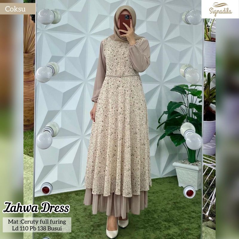[ORIGINAL] GAMIS ZAHWA BY HIJAB ALILA | GAMIS ALILA MOTIF BEST SELLER