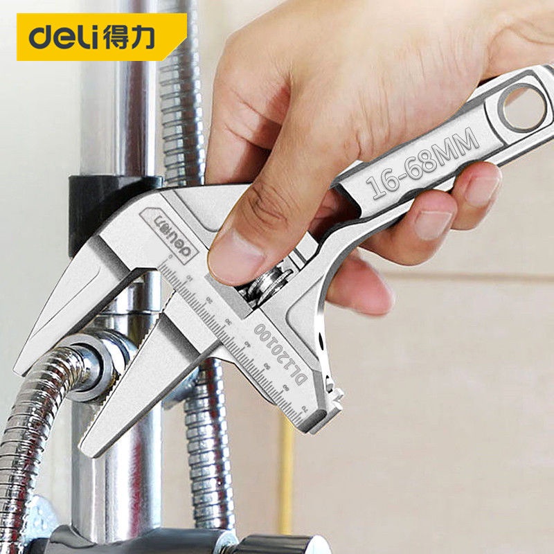 Deli Adjustable Spanner / Kunci Inggris Mini Ukuran 16-68mm Allumunium Alat Perkakas DL120108