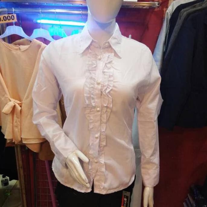Terlarisss Top Kemeja Putih Wanita.Kemeja Panjang Putih Cewek