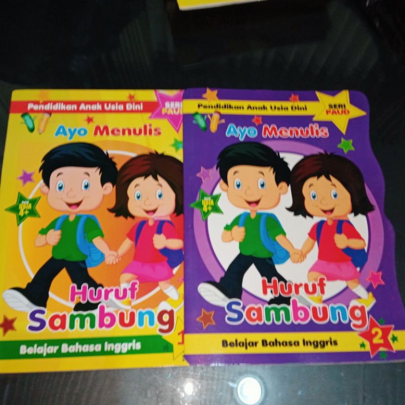 buku paket isi 2 buku ayo menulis huruf tegak sambung 1dan 2