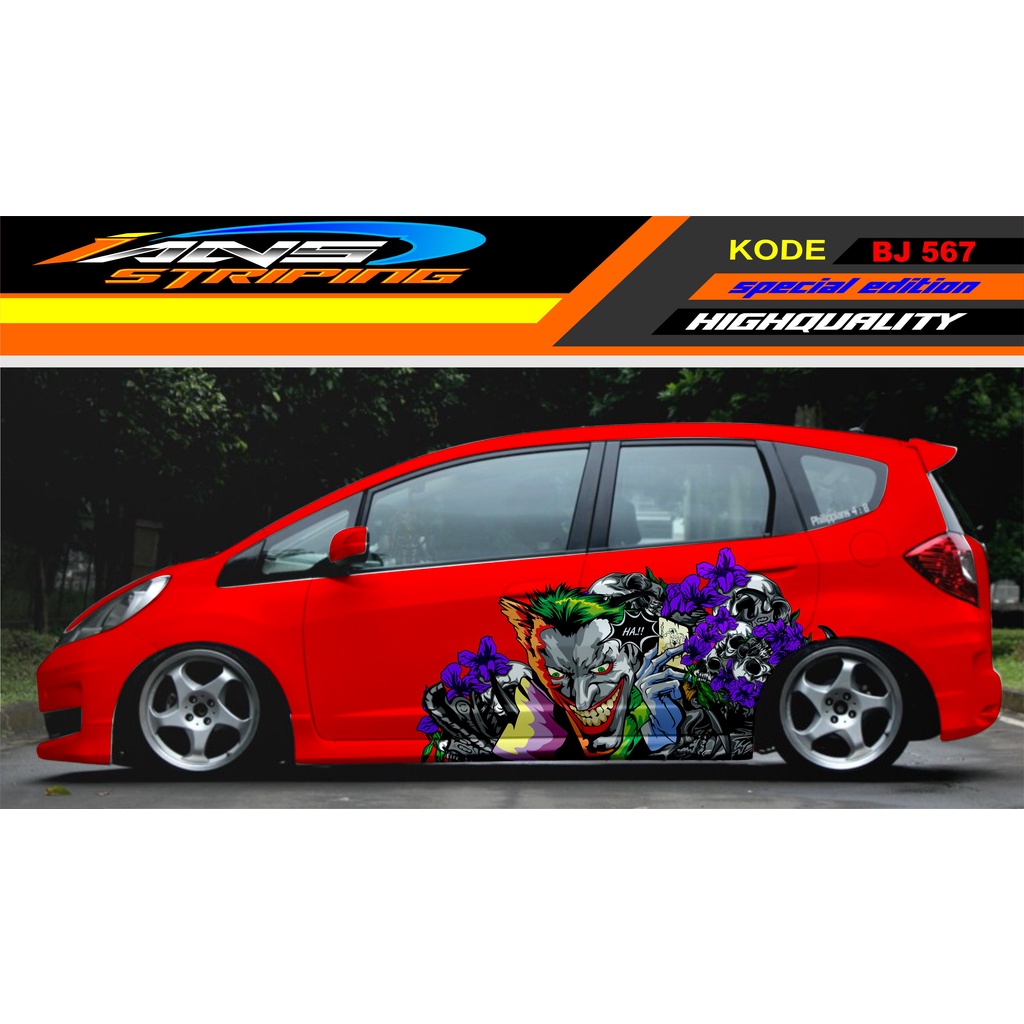 STIKER VARIASI MOBIL JOKER / DECAL MOBIL JAZZ BRIO AGYA SWIFT YARIS / CUTTING MOBIL / STIKER MOBIL