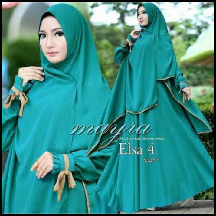 2oa2 pakaian wanita baju muslim gamis polos jersey syari set elsa 4 mayra krrw