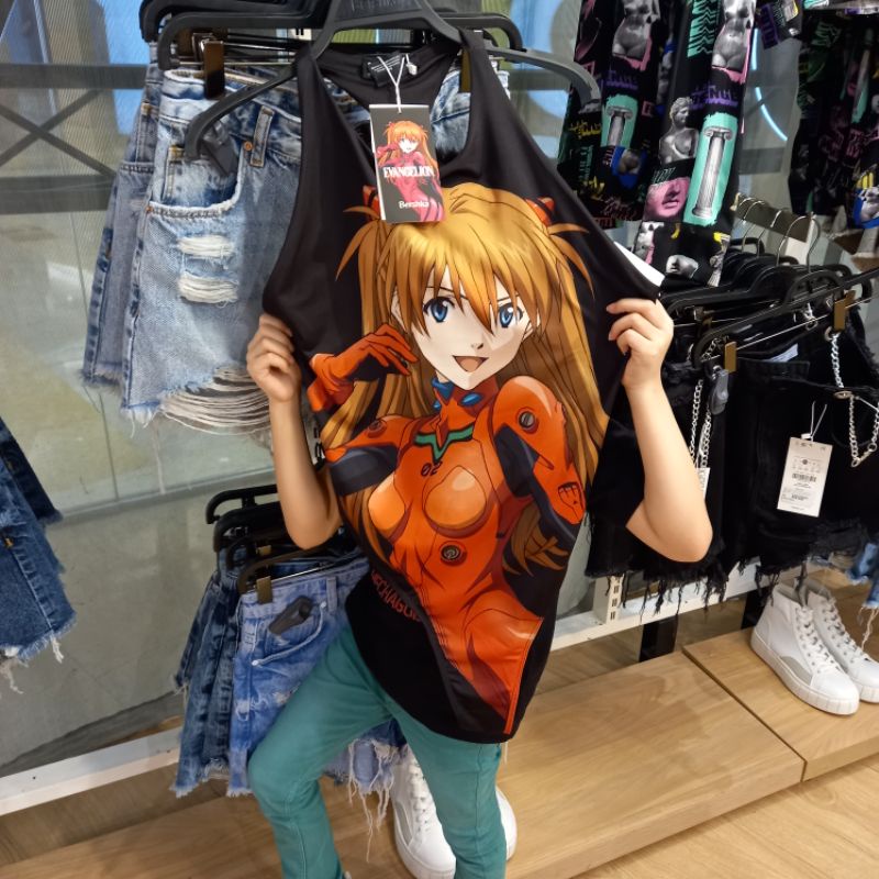 BERSHKA BILLIE EILISH ORI ASLI EVANGELION JUJUTSU KAISEN YUJI ANIMAL CROSSING EVANGELION Kaos Tshirt