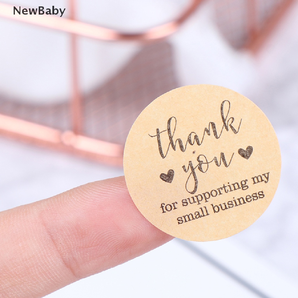 NewBaby 500PCs/roll Handmade Thank You Stickers Paper Label  Round Stationery Decor ID