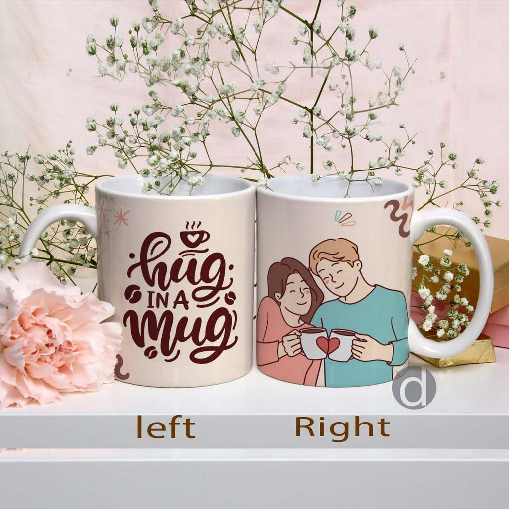 Mug Gelas Custom Nama Happy Anniversary dan Wedding