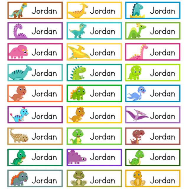 

Label nama dino series