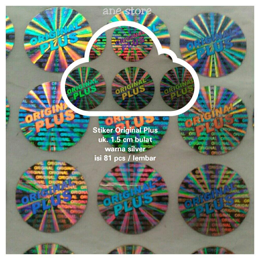 STIKER HOLOGRAM SEGEL 'ORIGINAL PLUS' uk. 1,5 cm warna silver Limited