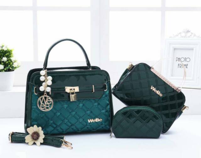 Tas Webe* Immy 3150 (3in1) wanita branded batam glossy fashion import