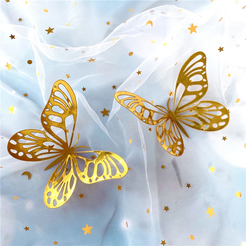 [ Colorful DIY 3D Hollow Butterfly Wall Sticker Wedding Decoration  for  Home Living Room Bedroom ]