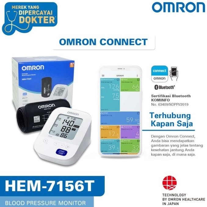 OMRON HEM 7156T Tensimeter Digital + Connect Bluetooth - Tensi Digital Omron Tensimeter Plus Adaptor