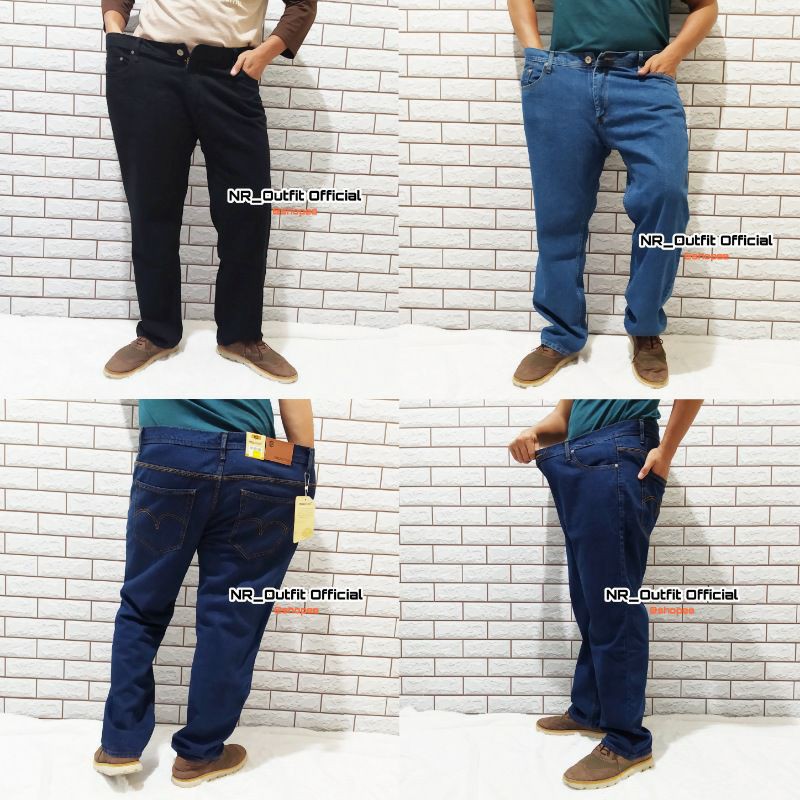 Celana Jeans Panjang Jumbo Pria 39-44 Reguler Cowok Big Size Straight NR_Outfit Official