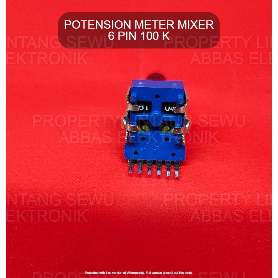 POTENSIO METER MIXER 6 PIN 6 KAKI 100K 100 KILO OHM POTENSIO MIXER