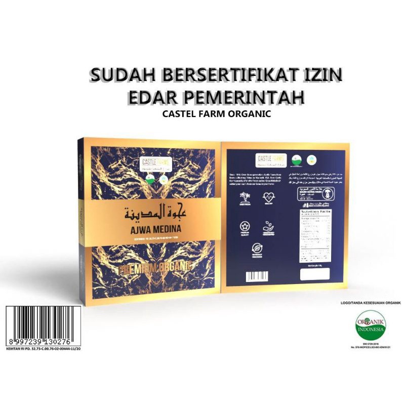 

Kurma Ajwa Organik Castle Farms 1 kg Premium Jumbo Ajwa Medina Premium Organic