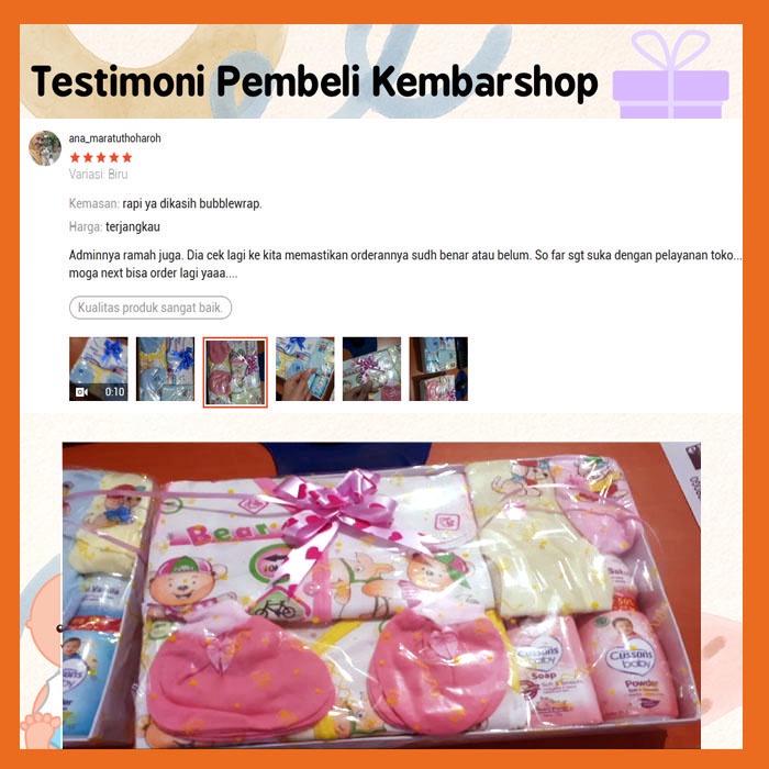 kembarshop [MURAH BANGET!] Hampers Kado Lahiran Bayi Newborn 2in1 Parcel Murmer FREE UCAPAN-4