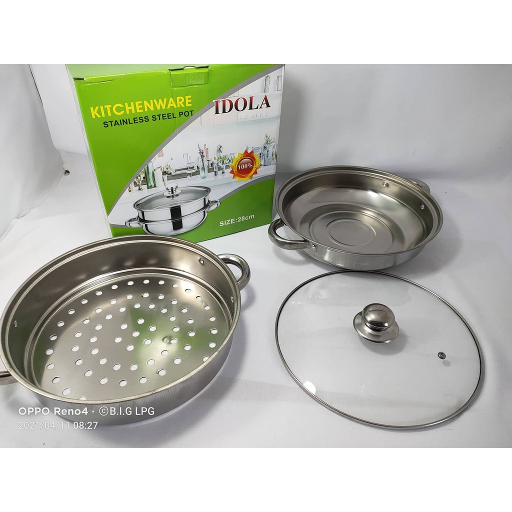 Panci Steamer Stainless 2 Tingkat  Panci Kukus Stainless Steel Idola