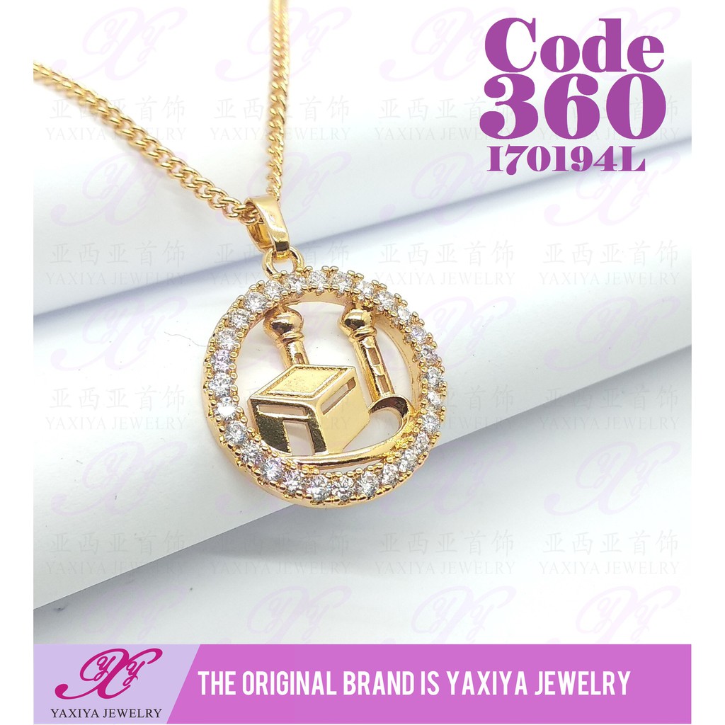 

Liontin Ka'bah perhiasan imitasi lapis emas 18K Yaxiya Jewelry 360