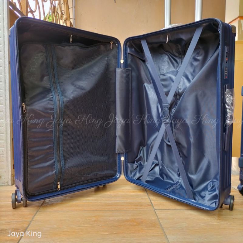 Koper Fiber 24 Inch GOFLEX TRAVEL CROSS Sudut Aluminium TSA Kunci Tanam One Tone Colour Roda 4 Putar