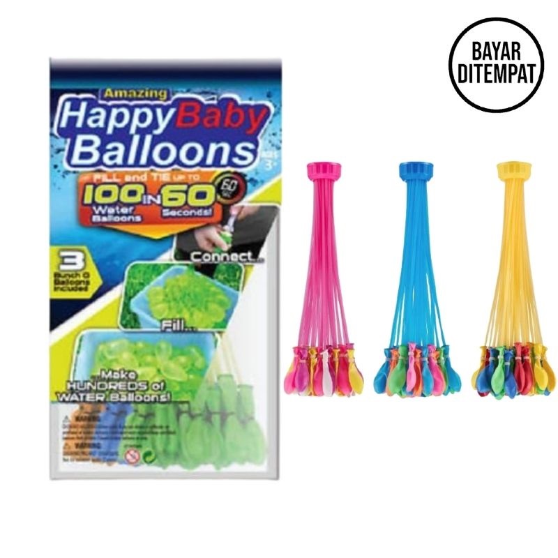 Magic Bunch Water Ballons Isi 111 Pcs Mainan Balon Air Tiup Anti Bocor Balon Perang COD Promo Murah 