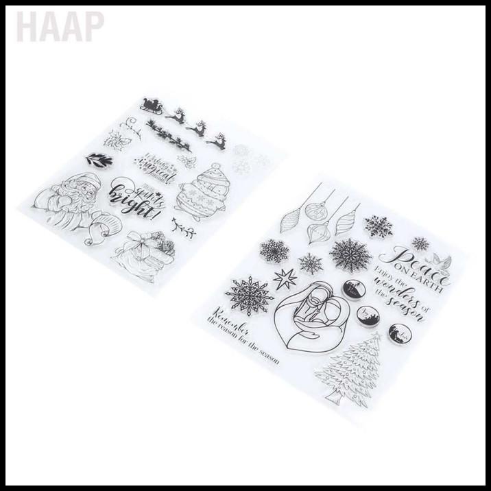 

Aksesoris Natal - Haap 4Pcs / Set Stempel Transparan Motif Natal Untuk Dekorasi