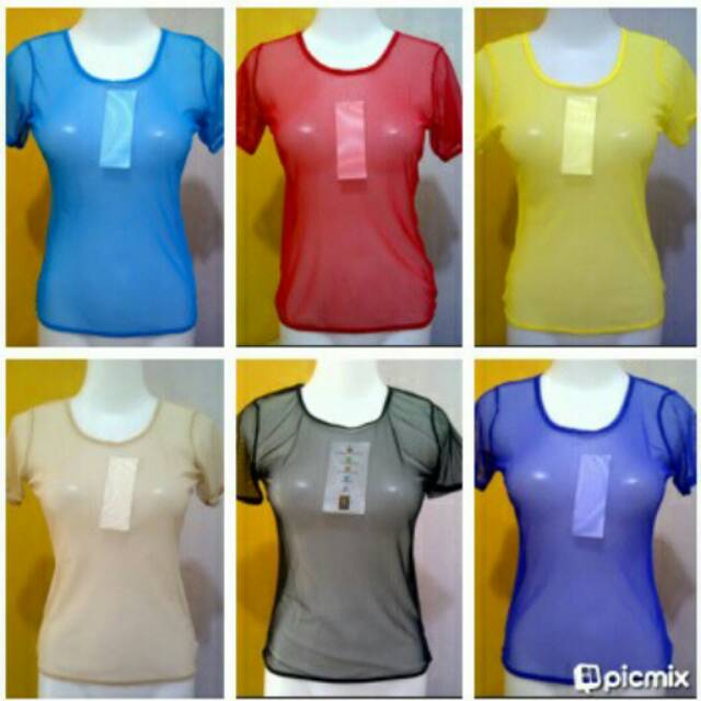 Tile Jaring Lengan Pendek / Baju Zumba, Senam, Aerobik