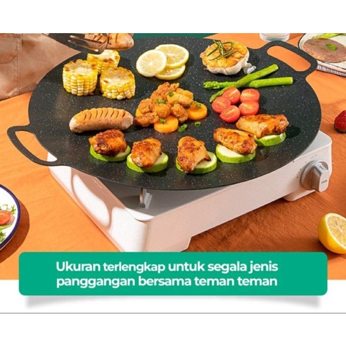 FMFIT grill pan korean alat panggang daging panci bbq nonstick model bulat