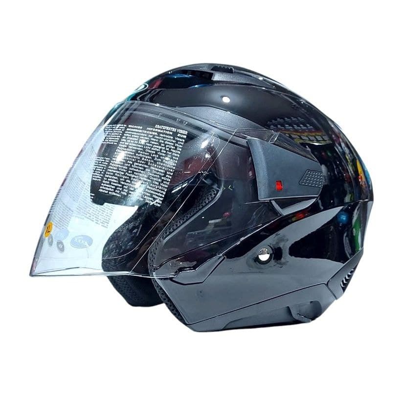 Helm Zeus ZS611 ZS 611 ZS-611 Half Face HITAM GLOSS