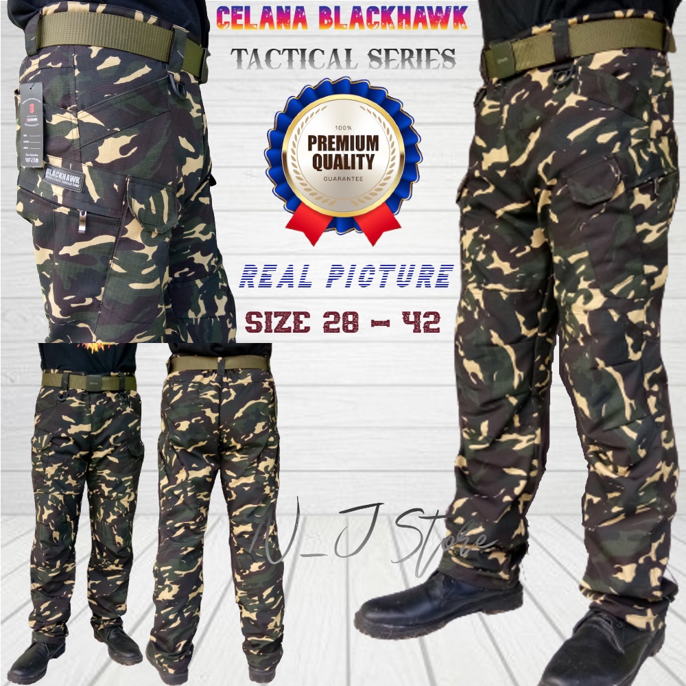 TERBARU Size 28-42 Celana Panjang Blackhawk Banser Loreng Nasional Tactical Outdoor Trendy Murah Ber