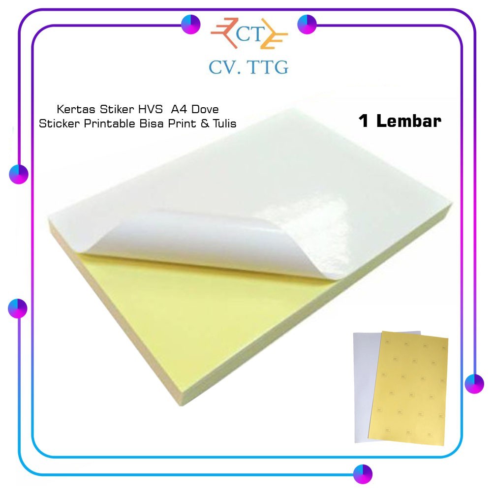 

Kertas Stiker HVS Dove 1 Lembar Sticker Printable Bisa Print &Tulis