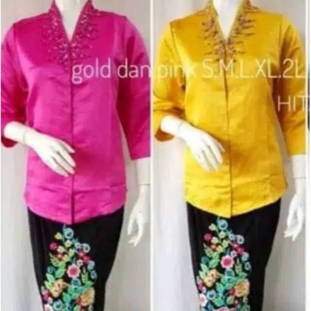 Atasan Blouse / Kebaya Payet Gold & Pink - SFShop