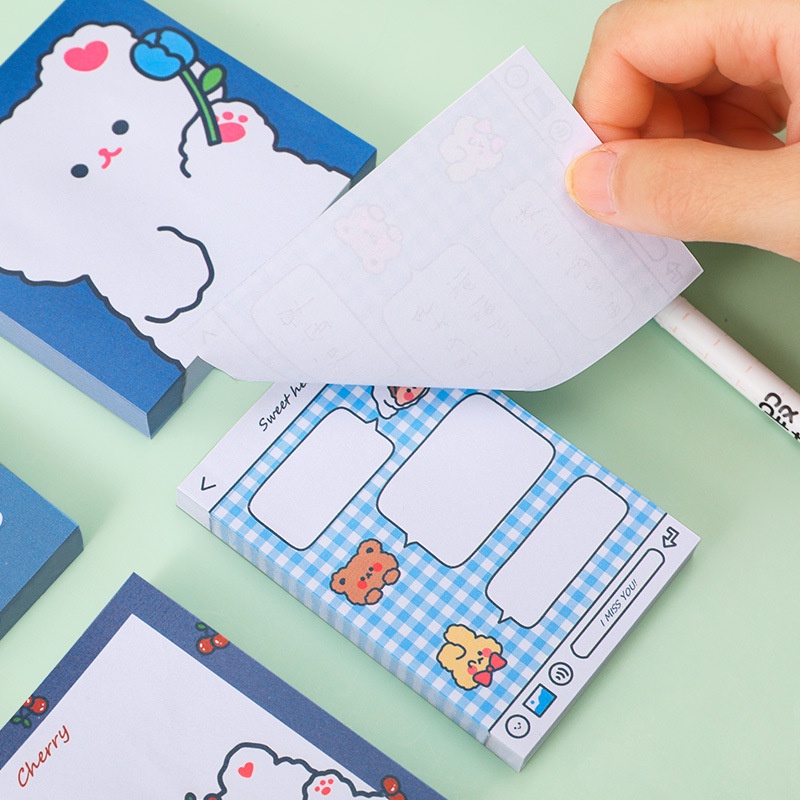 (Pimenova) Memo Pad karakter lucu Bunga Hewan Lucu Untuk Sekolah Kantor