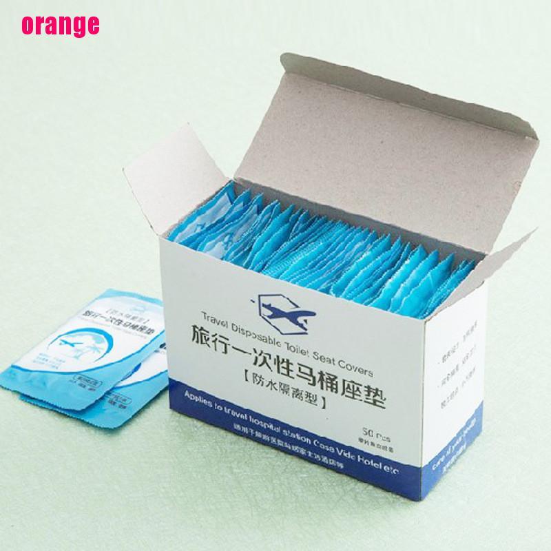 (Happy) 50pcs Cover Dudukan Toilet Sekali Pakai Bahan Plastik Pe Untuk Travel