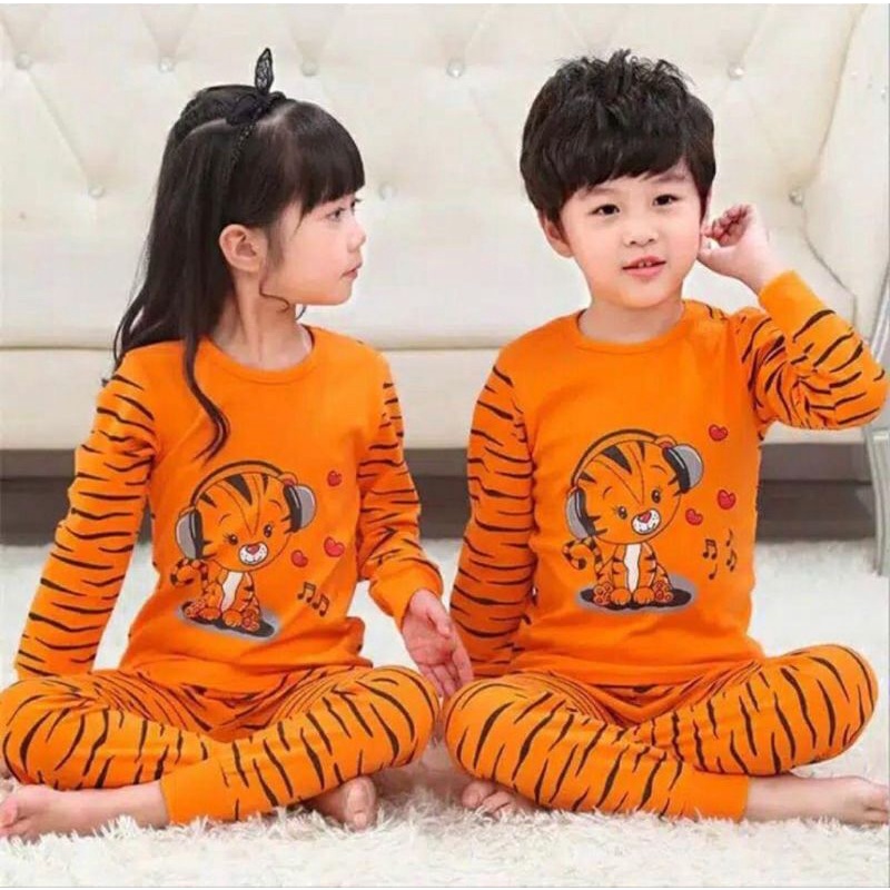 Baju Tidur Anak/Setelan Anak Couple Celana Panjang /Piyama Set Anak laki laki perempuan